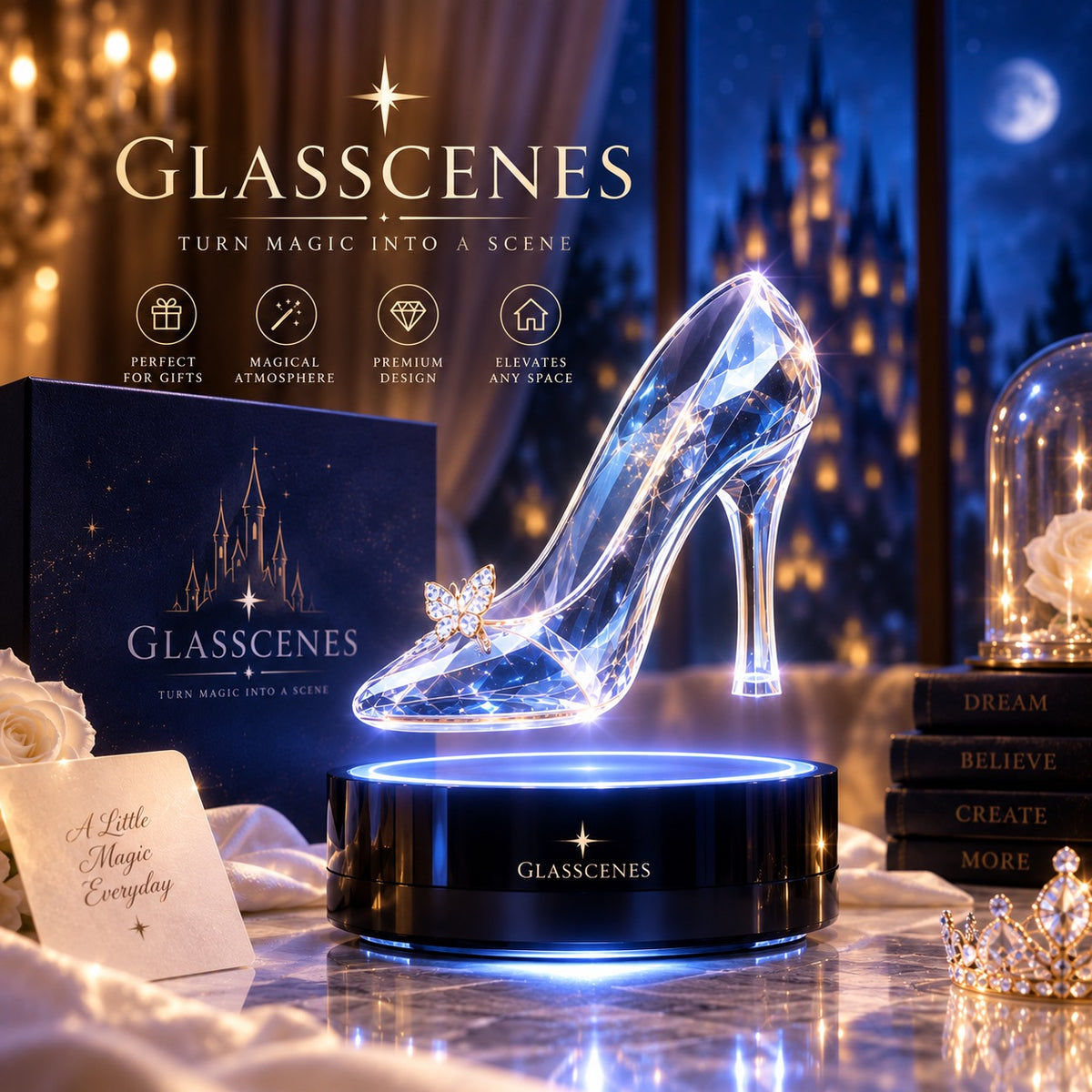 The Glass Slipper™ | Magical Floating Crystal Display